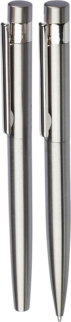 Schreibset Natie | Recycelter Edelstahl | Drehkugelschreiber und Rollerball