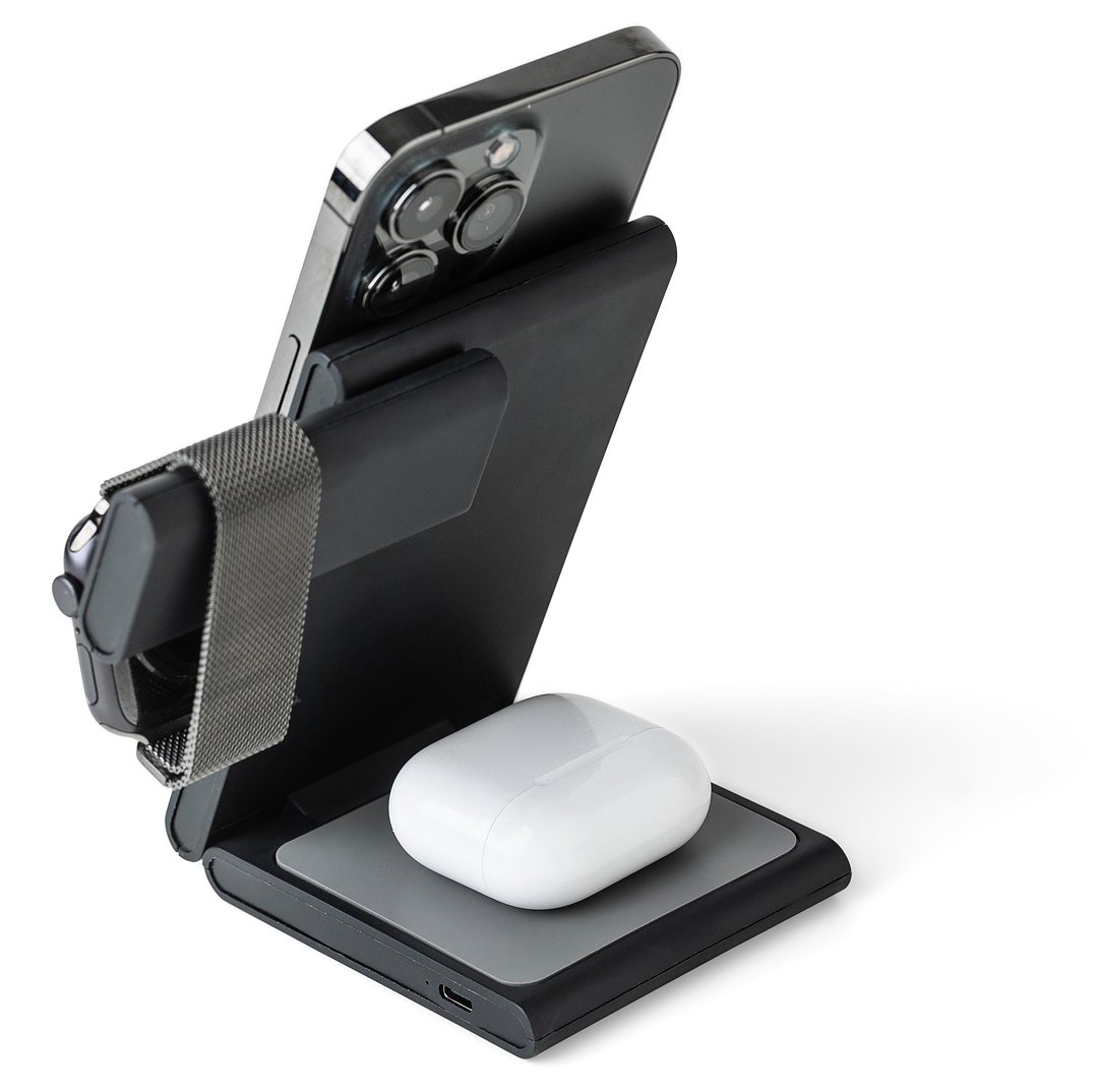 Recyceltes ABS 3-in-1 magnetisches kabelloses Ladegerät Stiana