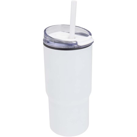 540 ml RCS Becher aus recyceltem Material, doppelwandig isoliert, mit Trinkhalm - Marlixhla
