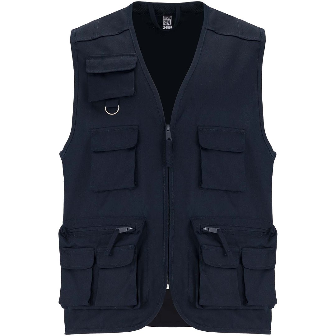 Arbeitsweste mit V-Ausschnitt und mehreren Taschen, 200 g/m2 - Elverven