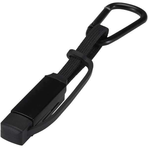 65 W 3-in-1-Ladekabel aus recyceltem Aluminium mit Karabinerhaken - Beatha