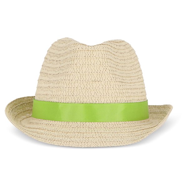 Pflanzlicher Strohhut mit farbigem Band Betonnel