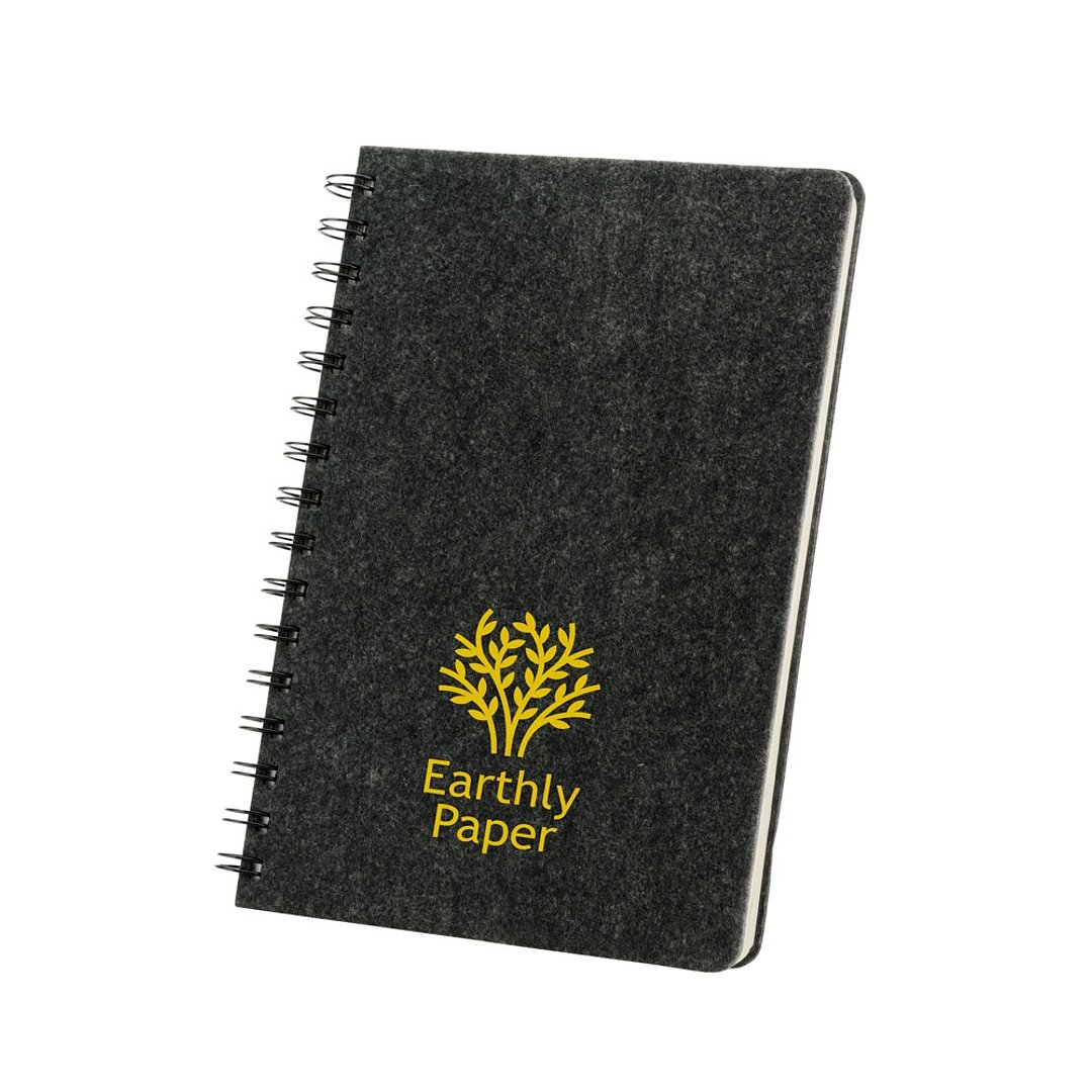 A5-Ringbuch mit flexiblem Einband aus recyceltem Filz (100% rPET) mit linierten Seiten Ittanin