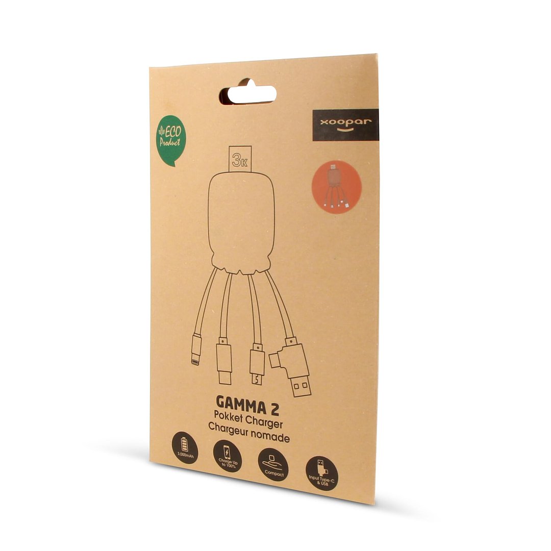 Octopus Gamma 2 Bio Charging cable with 3.000mAh Powerbank Nicorela