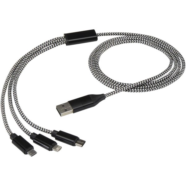 5-in-1-Ladekabel aus recyceltem Aluminium und RPET - Köbistgas