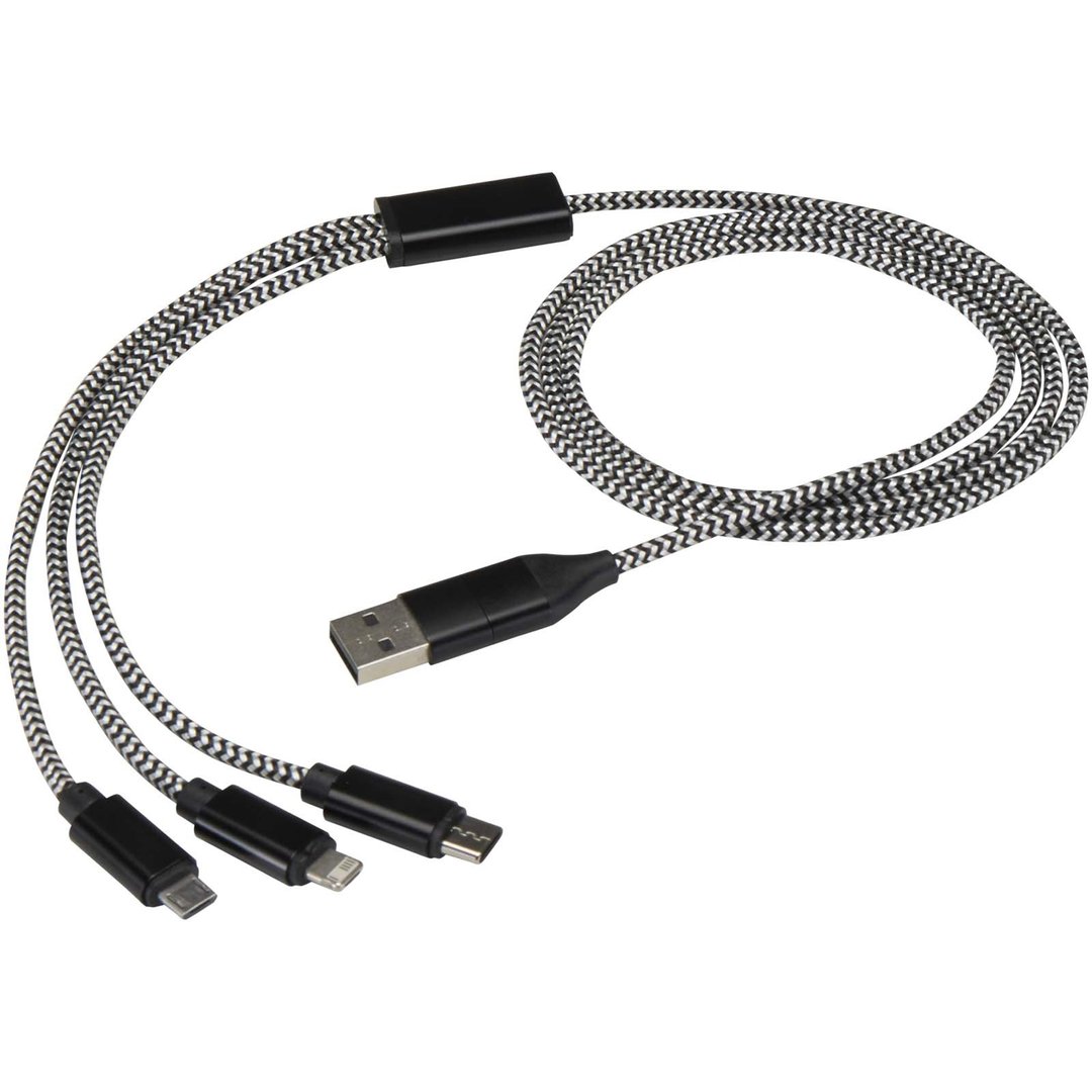 5-in-1-Ladekabel aus recyceltem Aluminium und RPET - Köbistgas