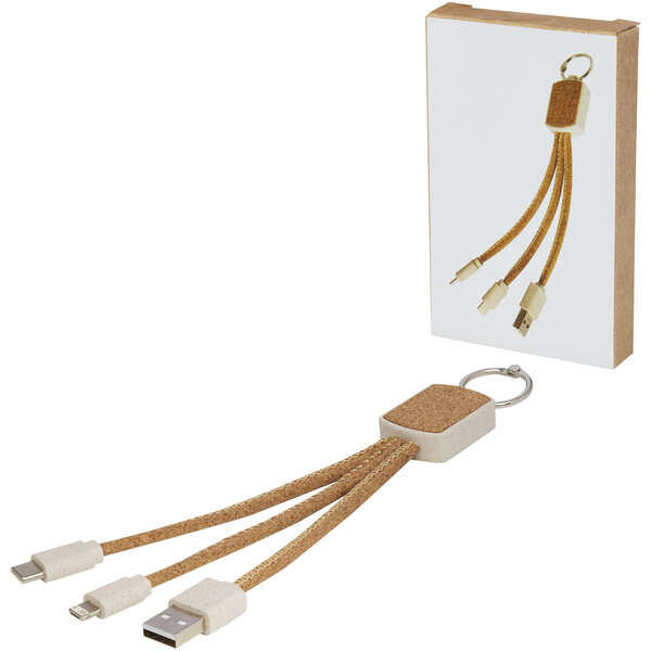 Weizenstroh und Kork 3-in-1 Ladekabel - Gian