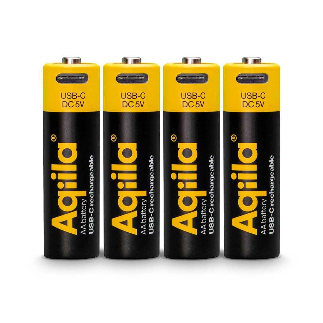 wiederaufladbare USB-C-Batterien AA 2000 mAh, 4er-Pack Lorioli