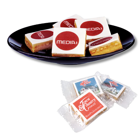 Bedruckte Plätzchen einzeln in Klarsichtfolie