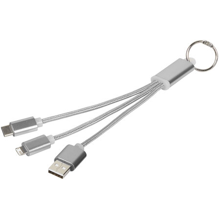 3-in-1 Ladekabel mit Schlüsselanhänger - Jürgia
