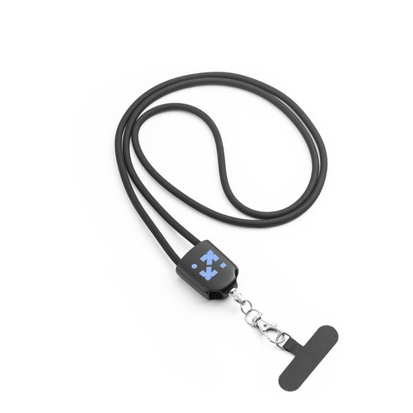 Lanyard mit Smartphone-Halterung, USB-C-Kabel und verschiedenen Adaptern aus recyceltem ABS und recyceltem TPE Giulan