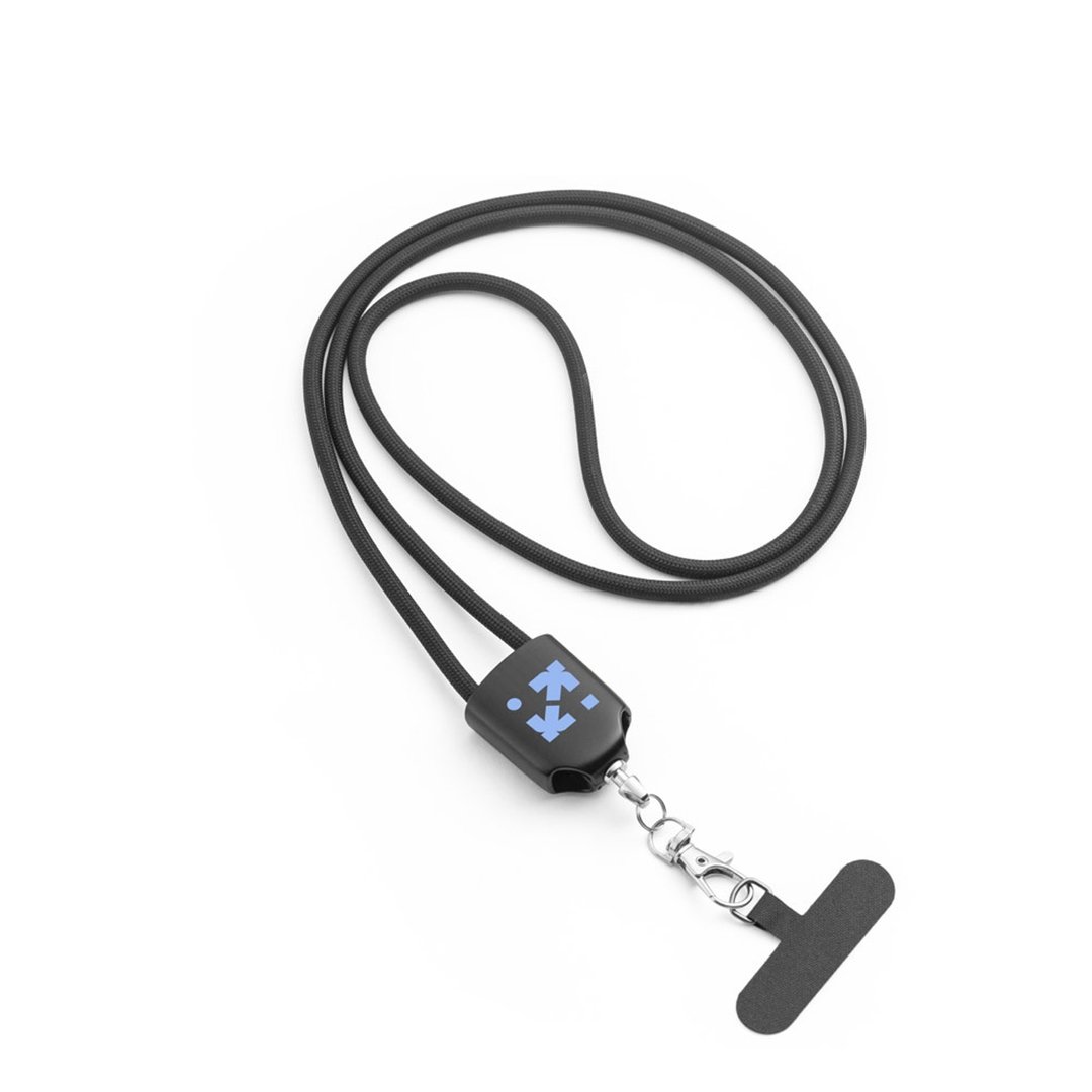 Lanyard mit Smartphone-Halterung, USB-C-Kabel und verschiedenen Adaptern aus recyceltem ABS und recyceltem TPE Giulan
