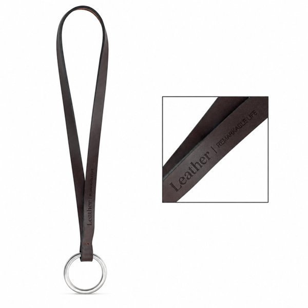 Gedrucktes Muster von Lanyard LEATHER Short Slim (10 mm) Maschld