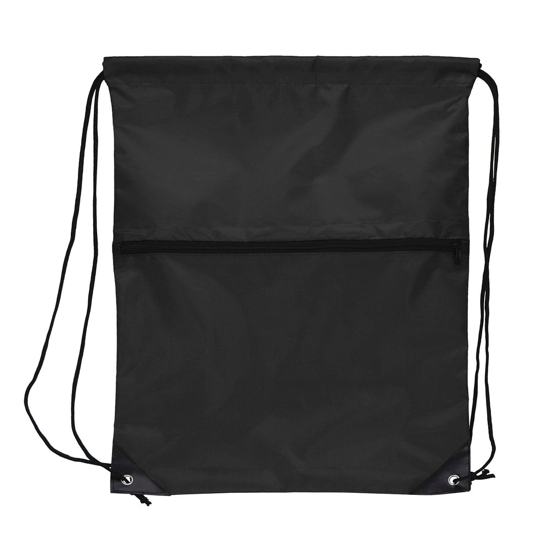 Kordelzugtasche 210T R-PET mit Reißverschluss Rueli