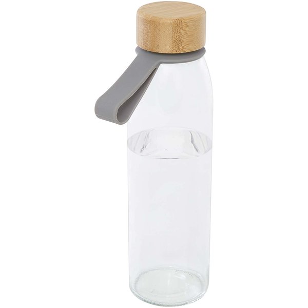 500 ml Glas-Flasche mit Silikongriff und Bambusdeckel - Giafer