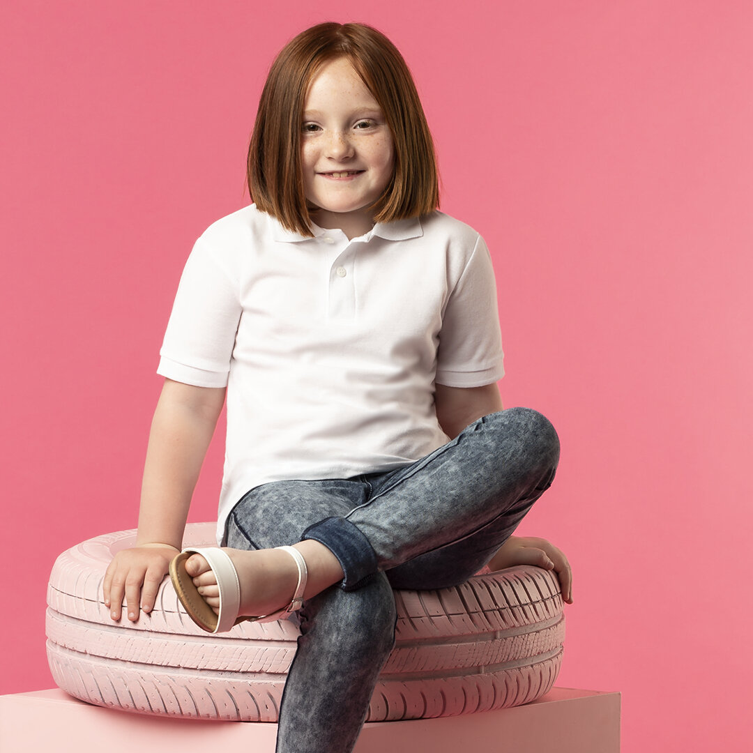 Kinder Weiß Polo-Shirt "keya"