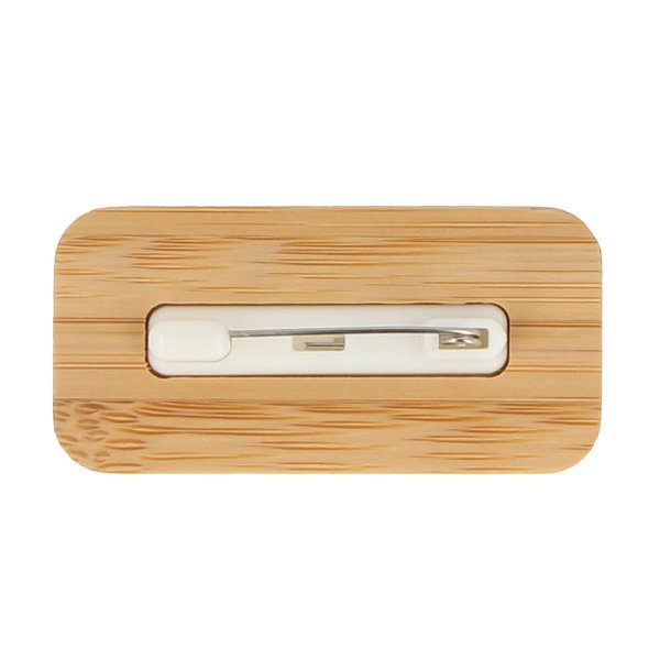 Namensschild aus Bambus mit Anstecknadel Razer