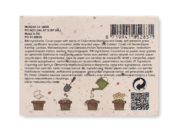 Notizblock mit Blumensamen Pala