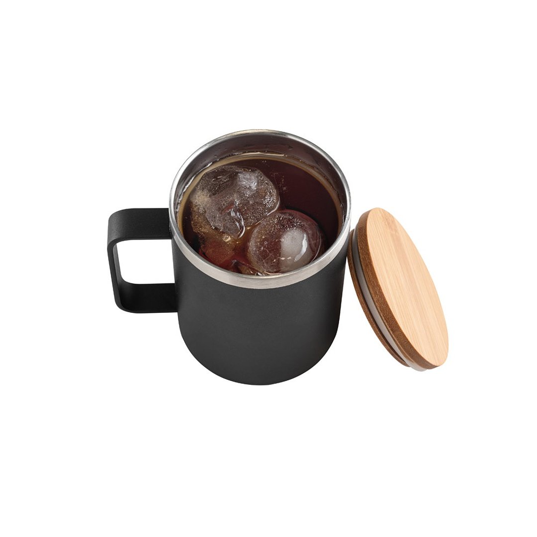 Becher aus 90% recyceltem Edelstahl mit Bambusdeckel Ylandri