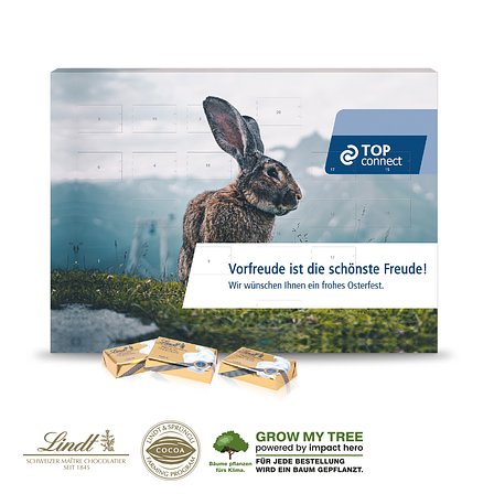 TISCH-OSTERKALENDER MIT 20 TÜRCHEN