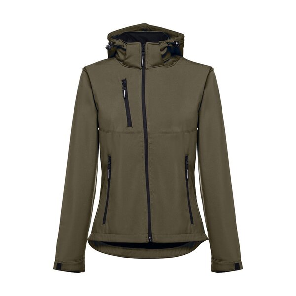 Softshelljacke für Damen, mit abnehmbarer Kapuze Badala