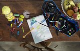 Kunst-Set Dinatha | Sechseckige Kartonbox | 54 St.