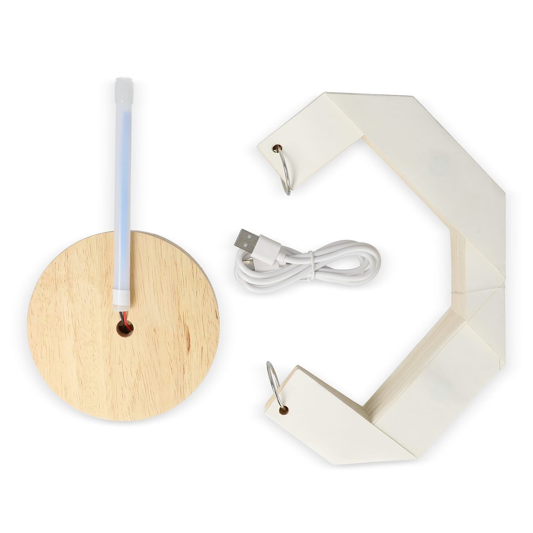 faltbare, von Origami inspirierte Papier-LED-Lampe Luna 25cm Mervin