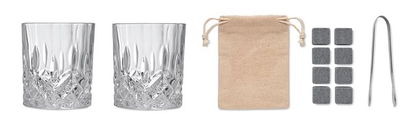 Whisky Set in Bambus Box Merena