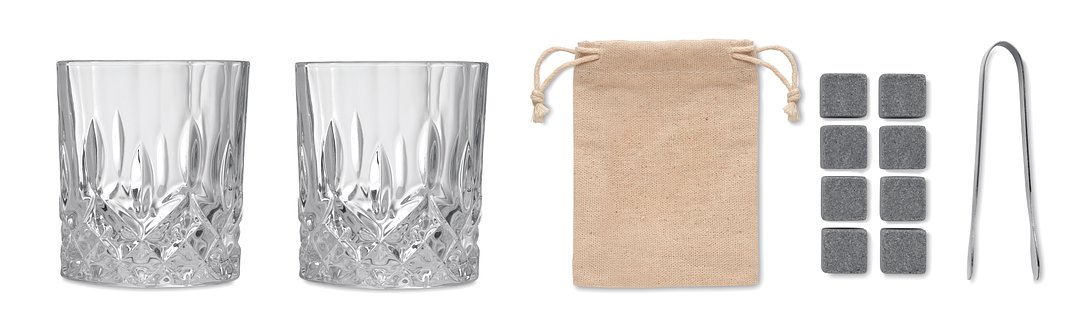 Whisky Set in Bambus Box Merena