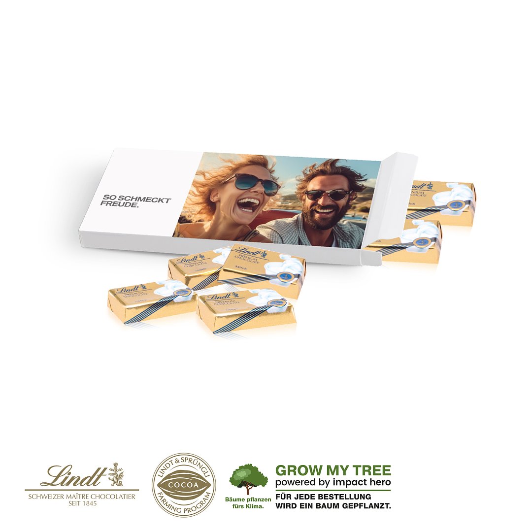 PRÄSENTBOX MIT LINDT SCHOKOTÄFELCHEN
