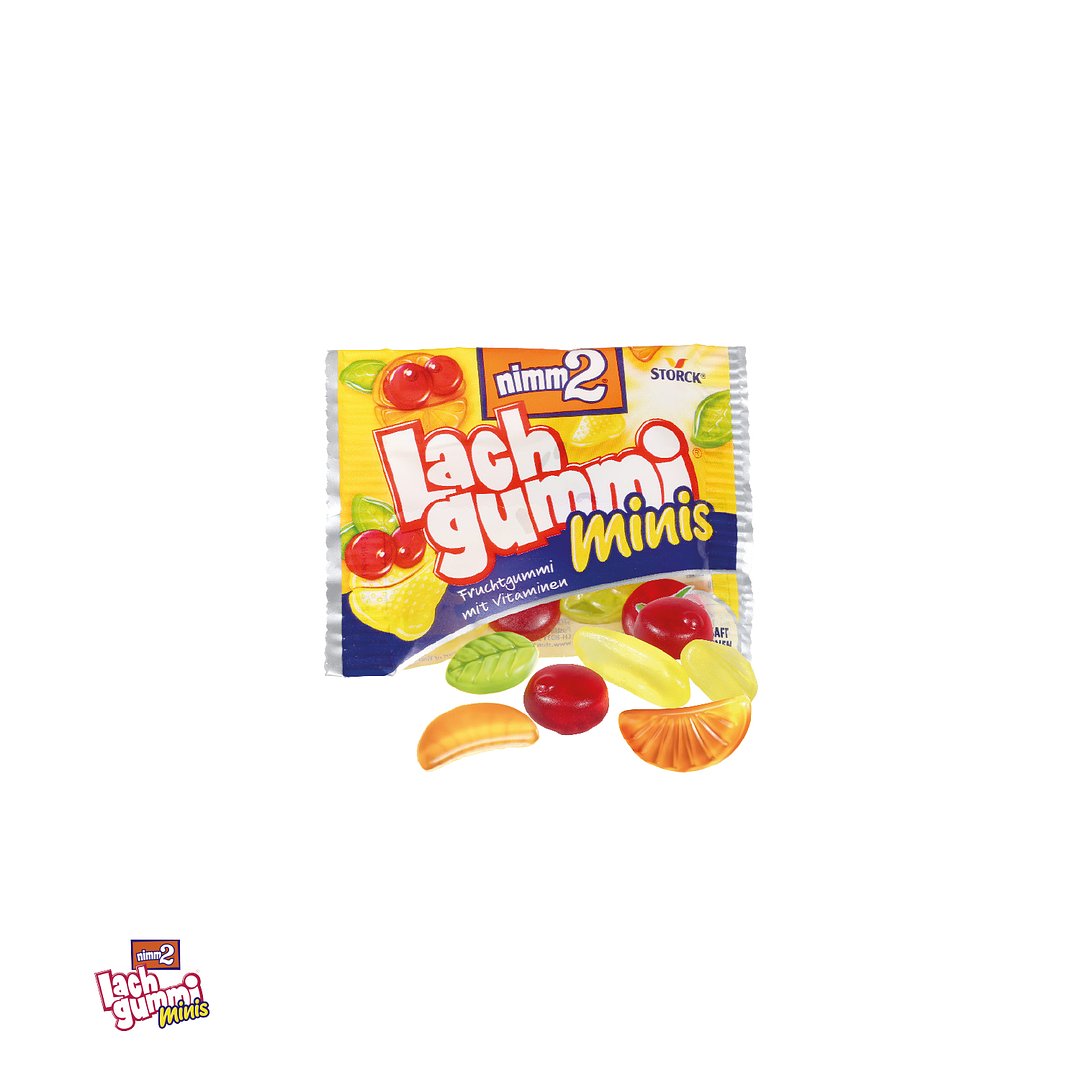 Werbe-Klappkarte mit nimm2 Lachgummi minis