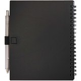 Softcover Notizbuch aus recyceltem Kunststoff mit Kugelschreiber (blaue Mine) - Merin