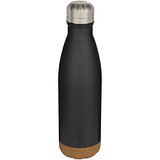 500 ml doppelwandige, vakuumisolierte Trinkflasche aus Edelstahl mit Korkdetails - Steia