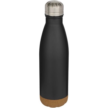 500 ml doppelwandige, vakuumisolierte Trinkflasche aus Edelstahl mit Korkdetails - Steia