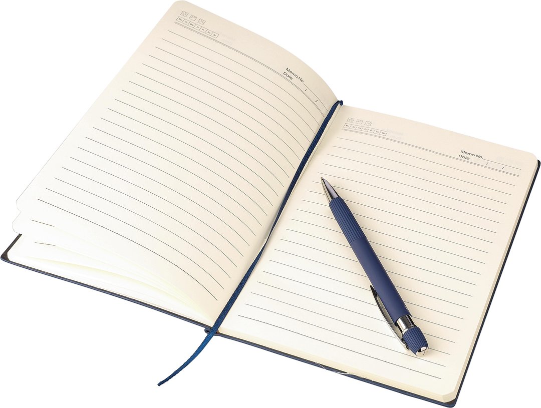 Recyceltes PU-Notizbuch (A5) und Kugelschreiber-Set Ramudolf