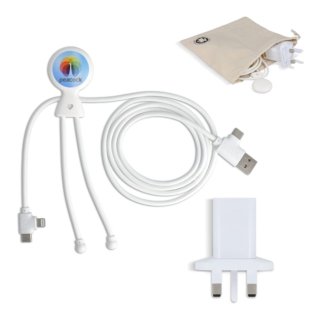 2090 - Mr. Bio Langes Ladekabel + UK Stecker Adapter Benjast