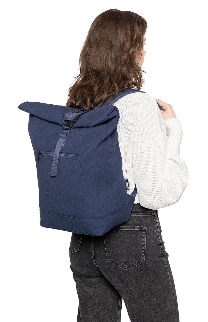 Rolltop-Rucksack aus recyceltem Poly-Baumwollgewebe (330 g/m2) Andri