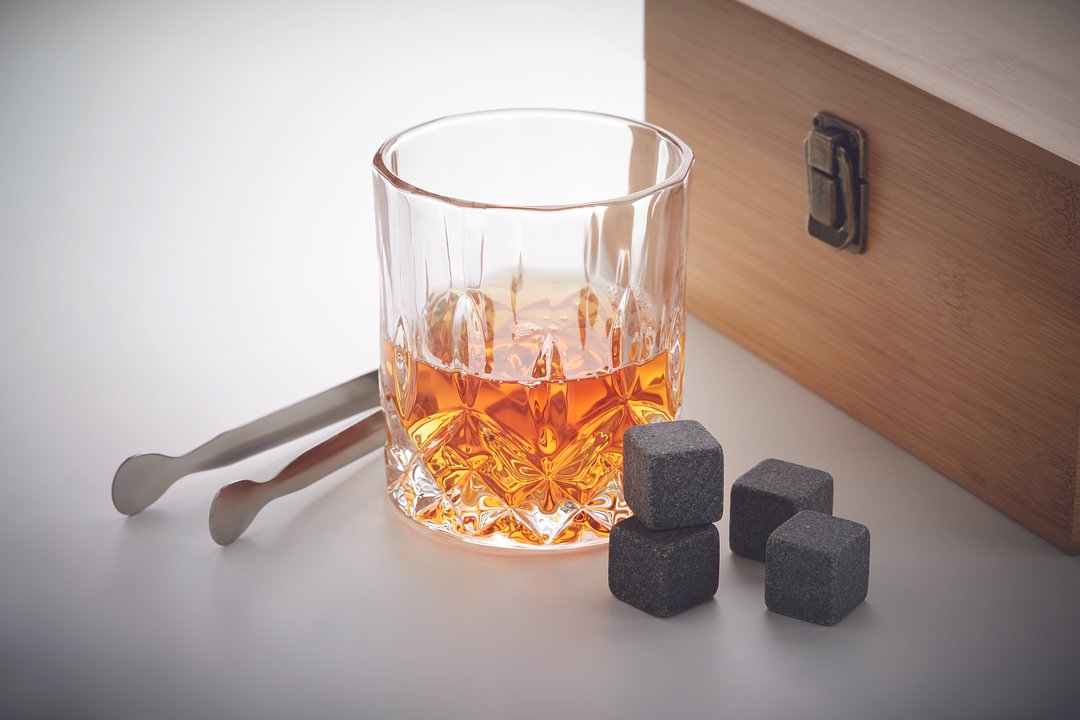 Whisky Set in Bambus Box Merena