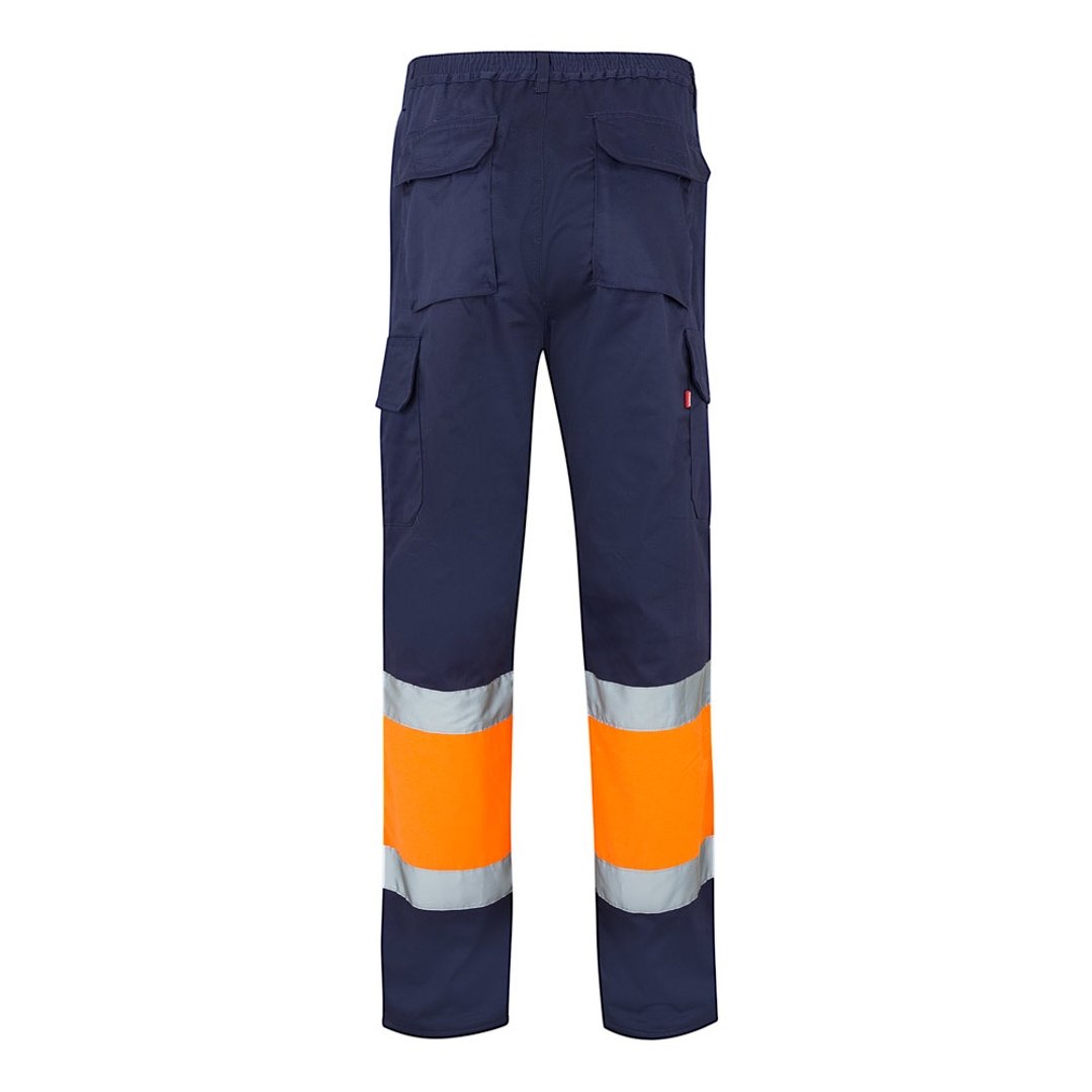 Zweifarbige Twill-Hose mit mehreren Taschen (210 g/m²), aus Baumwolle (20%) und Polyester (80%) Steiler