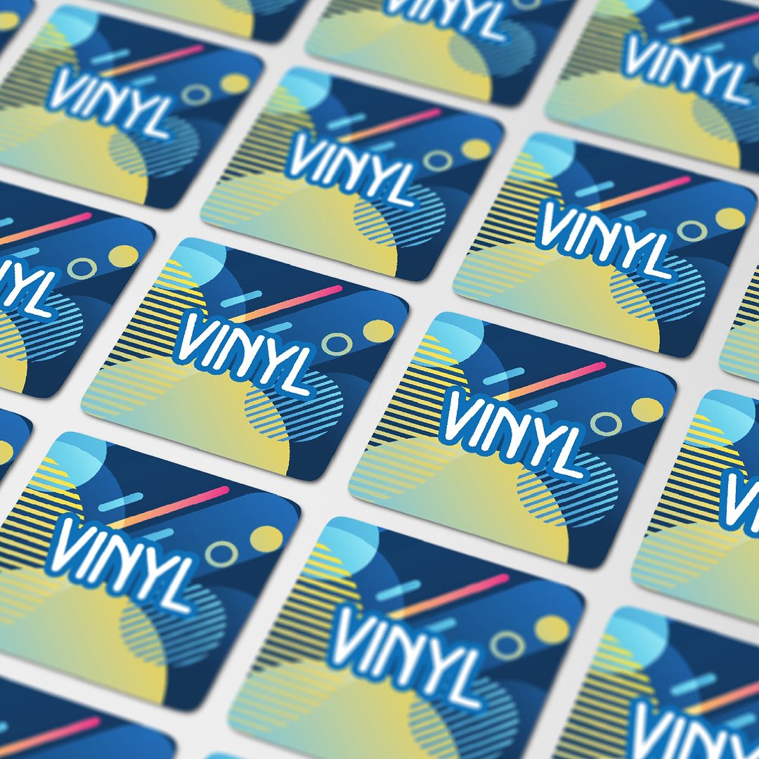 Vinyl Sticker Quadrat 25x25mm Heller