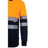 Zweifarbiges Poloshirt im Bird-Eye-Design (160g/m²) mit langen Ärmeln, aus Polyester (100%) Beatiani