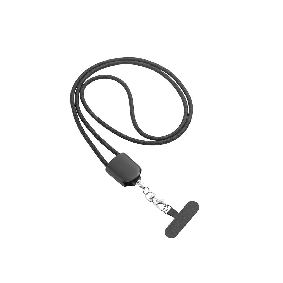 Lanyard mit Smartphone-Halterung, USB-C-Kabel und verschiedenen Adaptern aus recyceltem ABS und recyceltem TPE Giulan