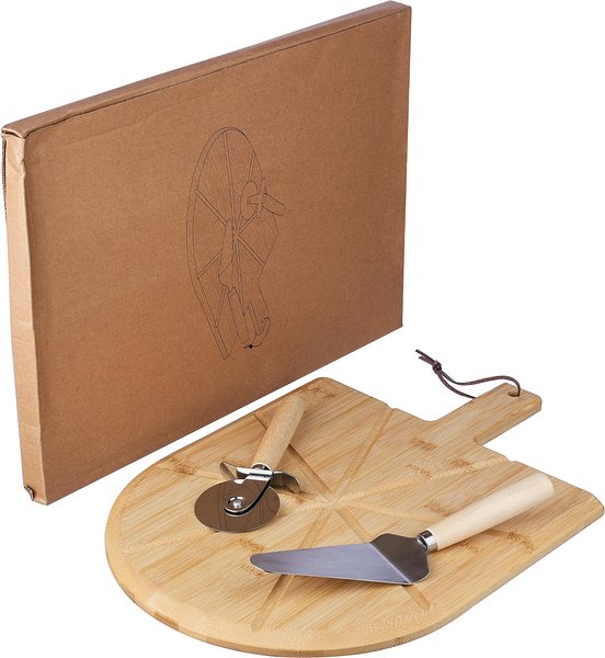 Pizzabrett Dorg | Bambus | Mit Schneider und Spatula