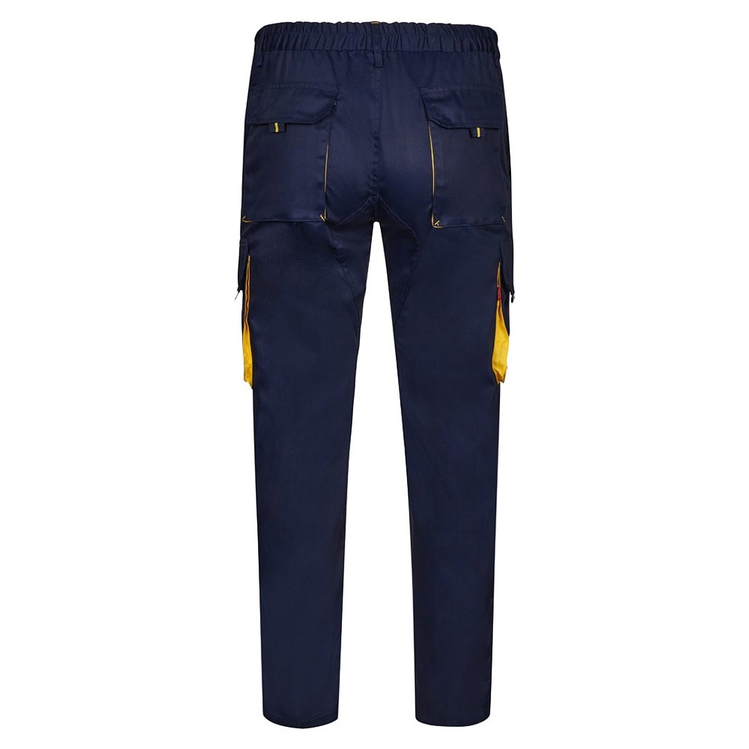 Zweifarbige Twill-Hose mit mehreren Taschen (200 g/m²), aus Baumwolle (35 %) und Polyester (65 %) Leenico