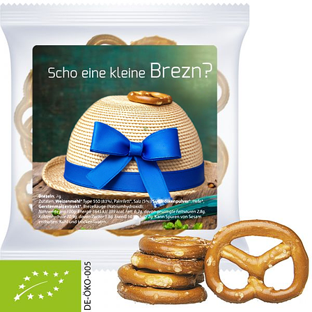 Bio Mini Brezeln Original – ca. 7 g | Express Maxi-Tüte bedruckbar mit Etikett