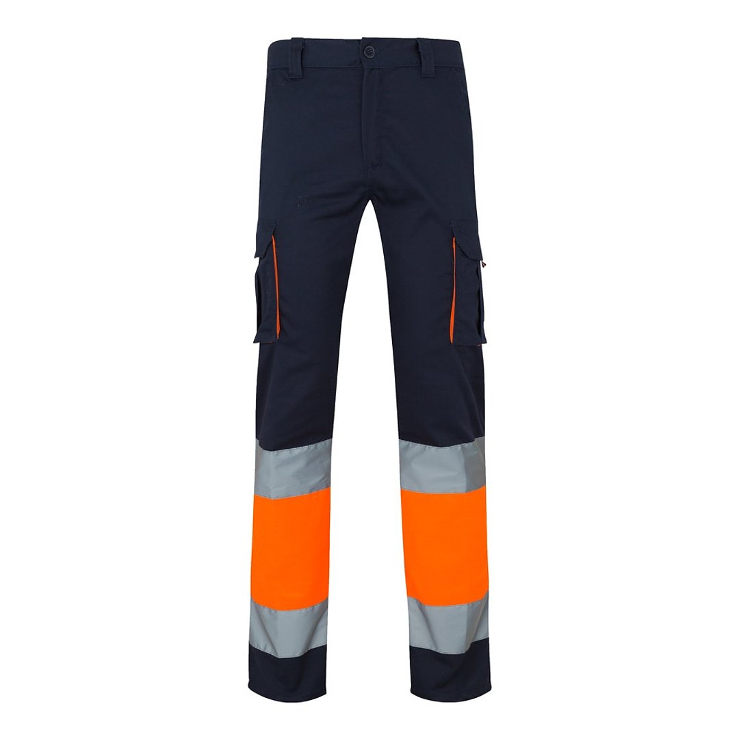 Zweifarbige Stretch-Hose mit mehreren Taschen (240 g/m²), aus Baumwolle (46 %), EME (38 %) und Polyester (16 %) Giulier