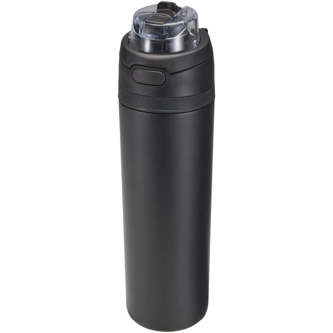 800 ml RCS Trinkflasche aus recyceltem, einwandigem Edelstahl mit Multifunktionsdeckel und Klappstrohhalm - Gillingin