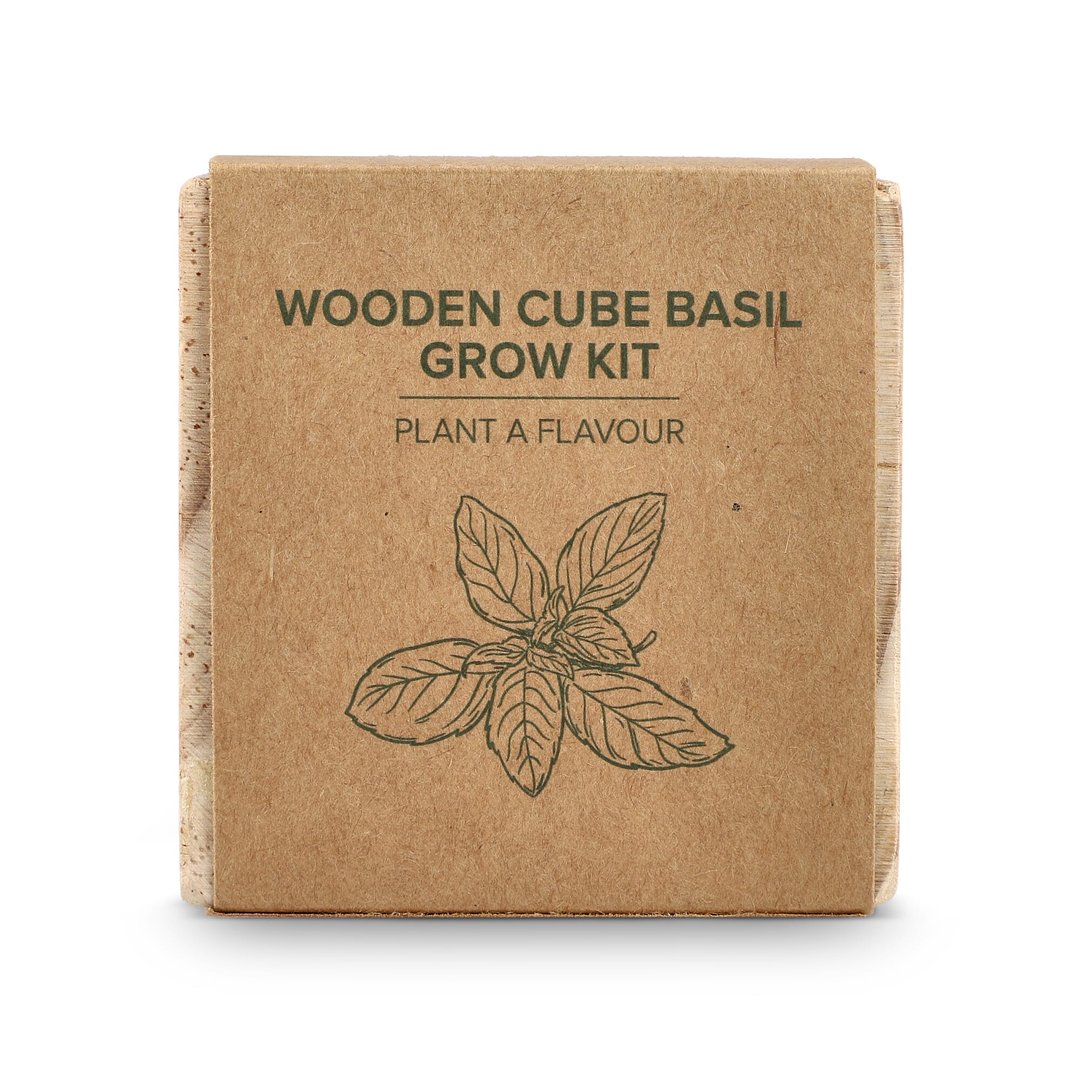 Holzpflanzgefäß-Set – Basilikum Vrendrin