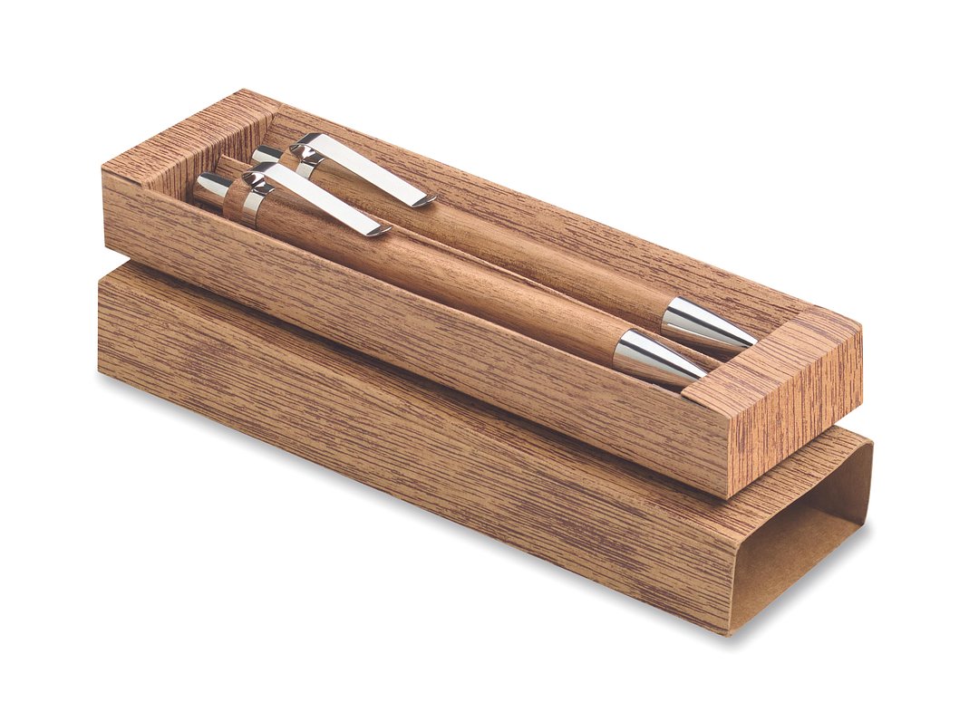 Schreibgeräte-Set Akazienholz Dumenetori