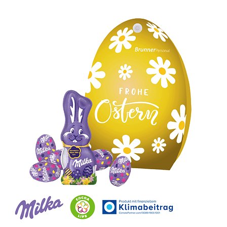 Werbe-Osterei mit Milka Schokoladenmischung